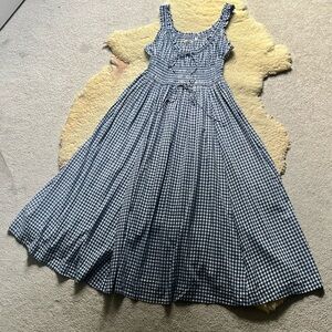 DOEN Emmaretta dress in blue gingham size Large organic cotton NWT